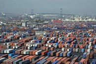 cargo containers in a port