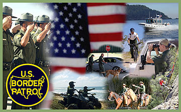 Image of Border Patrol agents performing various duties