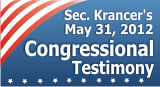 Secretary Krancer's May 31, 2012 Congressional Testimony