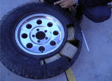 A CBP narcotics detection canine alerted to the presence of drugs inside a spare tire where CBP officers found more than 51 pounds of marijuana hidden inside.