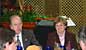 U.S. Customs Commissioner Robert Bonner enjoys lunch before beginning his speech.  Seated to the Commissioner's left is Janet Pence, TSN Coordinator.