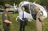CBP Commissioner W. Ralph Basham views a CBP helicopter at Public Service Recognition Week 2007.
