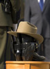 CBP Officers pay tribute to fellow fallen officers by displaying empty boots, hat and leather gear representing a lost brother during a Law Enforcement memorial service in Washington D.C.