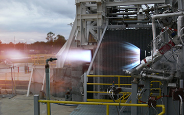 Blue Origin engine test. Credit: NASA