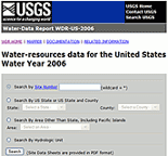 Annual Water Data for Texas home page.