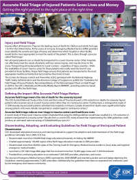 Fact sheet: Accurate Field Triage of Injured Patients Saves Lives and Money