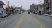 Case Study: Before photo of changes to a small town Main Street. See case study discussion for detail.