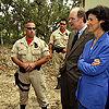 U.S.Customs and Border Protection Commissioner Robert C. Bonner and Commissioner of National Institute of Migration, Ministry of Interior in Mexico Magdalena Carral-Cuevas are shown safety equipment,used for rescue by Border Patrol Borstar agents.