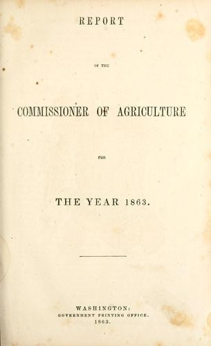Report cover from the Division of Statistics, 1863 