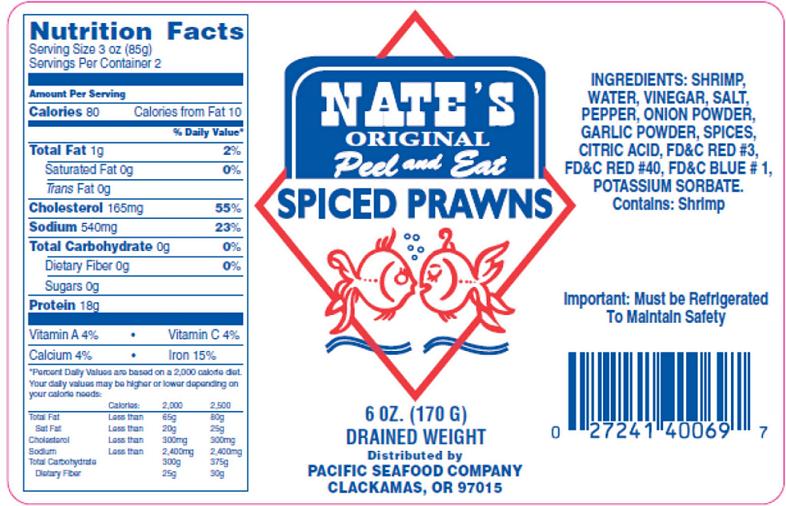 Nates Original Spiced Prawns Label