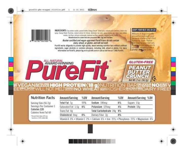 PureFit Peanut Butter Crunch Nutrition Label