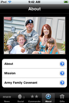 MWR iPhone application about page screenshot