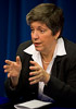 DHS Secretary Janet Napolitano answers questions after today’s signing with Bermuda regarding preclearance security operations.