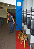 A CBP canine unit conducts a sweep of Raymond James Stadium which hosted Super Bowl XLIII in Tampa, Fla.