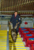 A CBP canine unit conducts a sweep of Raymond James Stadium which hosted Super Bowl XLIII in Tampa, Fla.