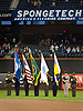 U.S. Customs and Border Protection honor guard presents the flags before the Florida Marlins-New York Mets game at Citi Field in New York City.
