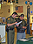 A Border Patrol agent in El Paso provides a job fair participant with information.