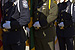 Customs and Border Protection Honor Guard members stand ready before a memorial service held in Washington D.C. to honor fallen CBP officers and agents.