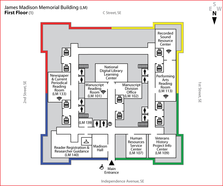Map of First Floor, James Madison Building