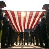 CBP Honor Guard prepare to fold the Flag at a ceremony in Washington D.C. during National Law Enforcement week.