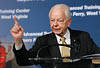 West Virginia Senator Robert Byrd delivers an enthusiastic speech at the opening of the CBP Advanced Training Center in Harper's Ferry, West Virginia