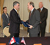 Commissioner Bonner and Canada Border Services Agency President Alain Jolicoeur signed the CSI partnership arrangement in Alexandria, VA.