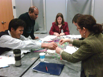 Scientists working together in a lab