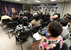 Jesse Plater, director of information systems with the Office of Information Technology, addresses the audience at the Newington Data Center on Feb. 18.