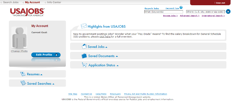 In USAJOBS click on “Application Status”<br />
