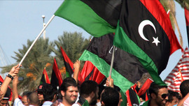 Libyans celebrating the end of the Qadhafi regime in Tripoli