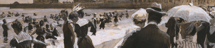 On the beach at Narragansett Pier. W.T. Smedley, 1900.