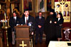 Assistant Commissioner of Customs John Varrone takes questions at a press conference in NYC upon the return of religious icons to the Russian Orthodox Church.