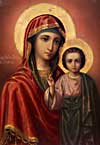 Religious icon - painting of Madonna and Child.