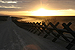 Sunrise near Monument 8, vehicle fence at the Santa Teresa, New Mexico Station located in the El Paso sector. 