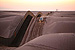 Fence on sand dunes in Yuma sector, California.