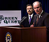 Robert C. Bonner (right), U.S. Customs Service Commissioner, along with Jimmy Gurule, Treasury Undersecretary for Enforcement, today announced that a Seattle company and 12 individuals in Iraq, Jordan, the United Arab Emirates (UAE), Great Britain, and the United States have been indicted. The investigation revealed that Hussain AlShafei and his unlicensed money service business moved roughly $28 million in funds out of the United States.