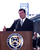 Homeland Security Director Tom Ridge speaks at the announcement of the new Customs-Trade Partnership Against Terrorism(C-TPAT).