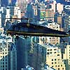 An ICE Blackhawk helicopter provides airspace security over Manhattan.