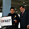 Secretary Tom Ridge is shown how FAST works at The Bridge of the Americas in El Paso, TX.