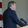 Secretary Tom Ridge unveils the new DHS seal in Selfridge, Michigan.