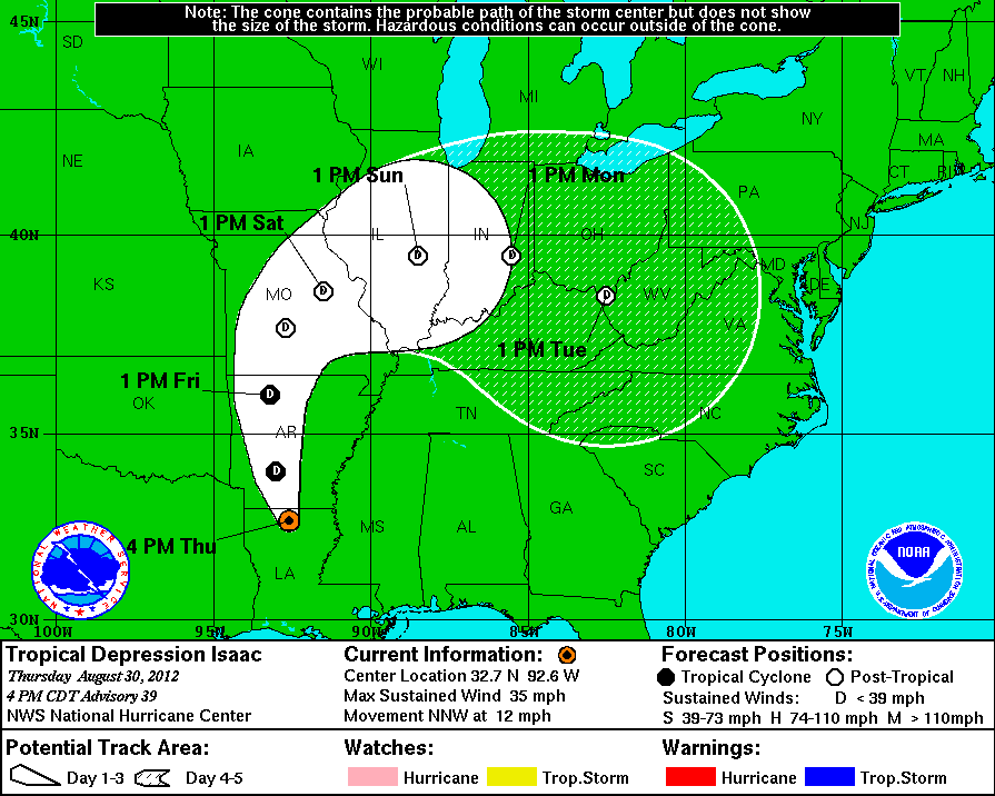 isaac five day forecast track