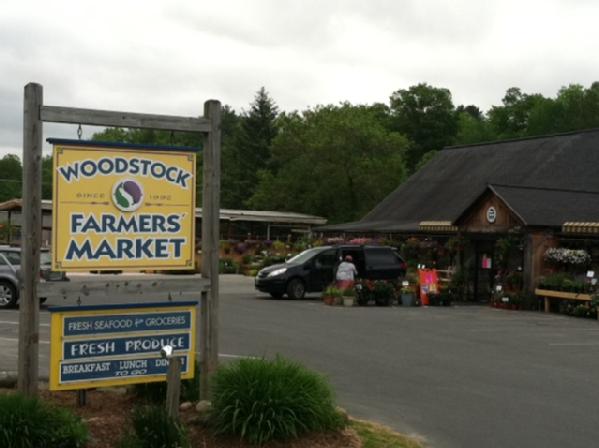 Woodstock Farmers Market reopening following the temporarily closing due to needed renovations caused by Hurricane Irene.