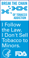 I Follow The Law. I Don't Let Minors Buy Tobacco. Break the Chain of Tobacco Addiction