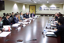 Commissioner Alan D. Bersin, left center, met with the Customs Automotive Round Table, a group that represents every major automobile manufacturer producing or selling vehicles in the U.S.