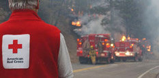 Red Cross disaster responder at wildfire response
