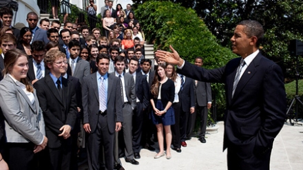 President Obama with Interns