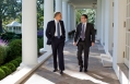 President Obama Walks with Senior Advisor David Plouffe