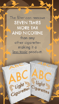 The filter can remove seven times more tar and nicotine than any other cigarette-making it a less toxic product.