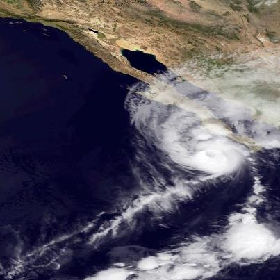 Photo: Hurricane Paul is moving a little faster toward the north-northeast this morning, centered about 200 miles south of Cabo San Lazaro, Mexico. A Hurricane Warning continues along the west coast of Baja California from Santa Fe to Punta Abreojos. Preparations to protect life and property there must be rushed to completion. 
The center of Paul is expected to be near or over the west coast of the Baja Peninsula in the warning area by tonight.
Maximum sustained winds are 110 mph -  a strong Category Two hurricane on the Saffir-Simpson Hurricane Wind Scale. Paul should weaken some today but will still be a hurricane at landfall.
Go to the NOAA NHC website at www.hurricanes.gov for the very latest information on this hurricane.