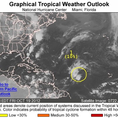 Photo: Over the Atlantic basin this morning, an area of disturbed weather associated with a tropical wave is located midday between the Cape Verde Islands and the Lesser Antilles. Development, if any, will be slow to occur.  The system has a low chance of becoming a tropical cyclone during the next 48 hours as it moves slowly toward the west-northwest or northwest.
Meanwhile, the eastern North Pacific basin is quiet.  
Get the latest on the tropics anytime by visiting the NOAA NHC  website at www.hurricanes.gov